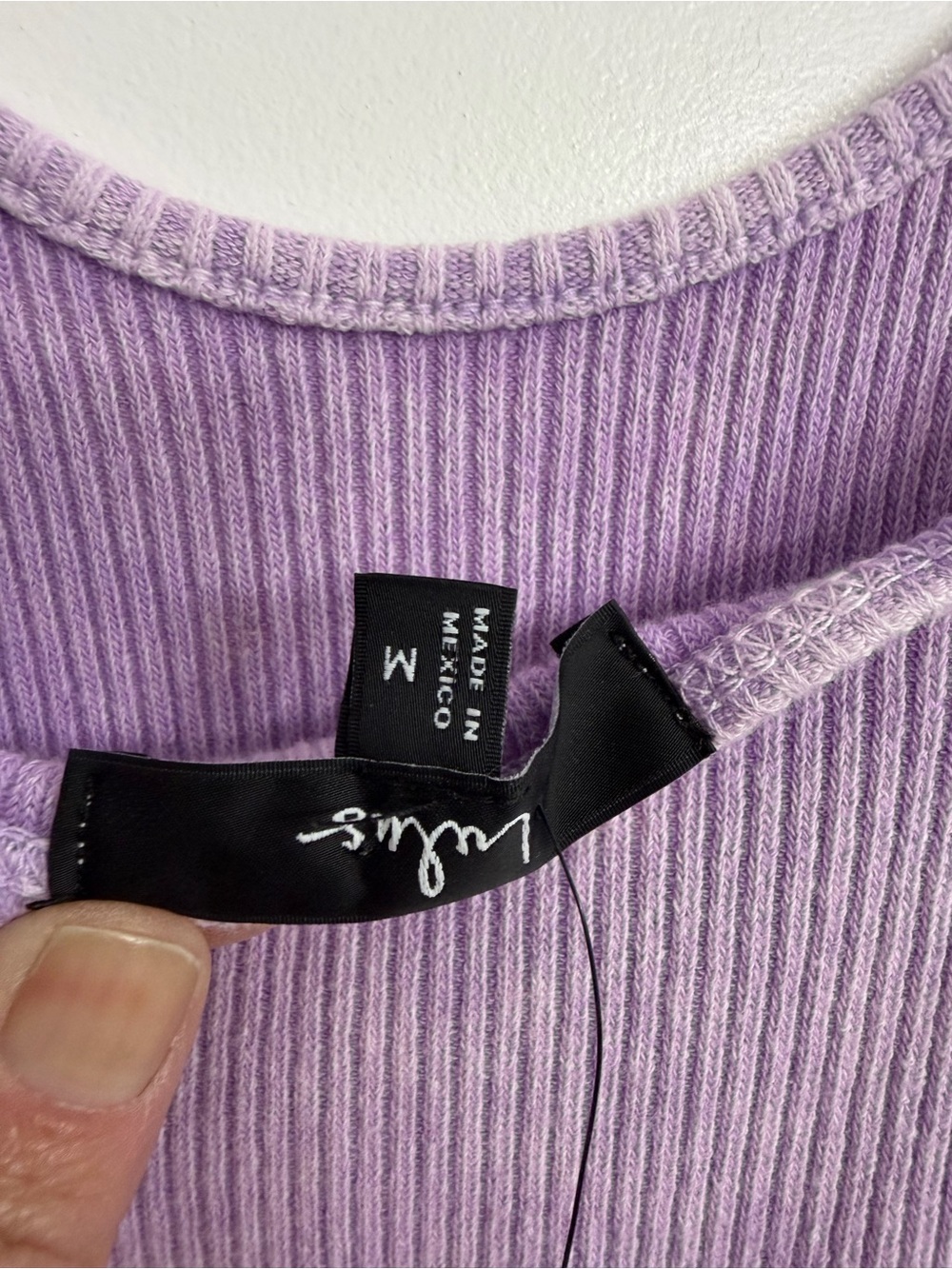 Lulu's Simply Pretty Washed Lilac Ribbed Pleated Spaghetti-Strap Mini Dress Sz M - Picture 4 of 5
